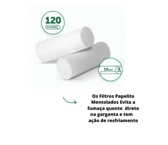 Filtro Papelito Mentolado - Bag C/120 Filtros